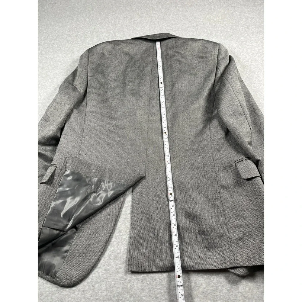 Jos A Bank Silk Camel Hair Blend Sport Coat Blazer Men 40R Gray Herringbone